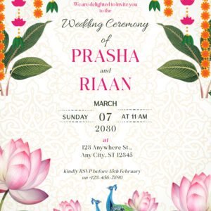 White Floral Indian Wedding -  Welcome Sign