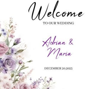 Lavender Floral Wedding Welcome Sign