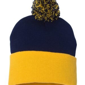 custom sportsman pom pom 12 inch knit beanie