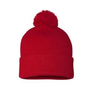 Sportsman - 12" Pom-Pom Cuffed Beanie (Embroidery)