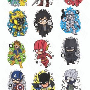 Boys Cartoon Characters #1 - KIDS PRINT - GANG SHEET 22" x 30"