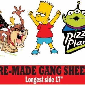 Cartoon Characters DTF Transfer - Pre-Made Gang Sheet