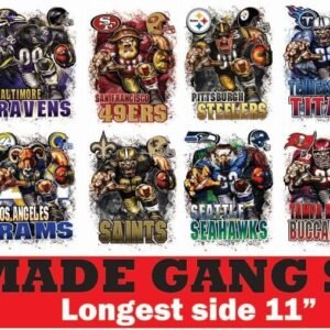 NFL MASCOT #1 - PRE-MADE GANG SHEET