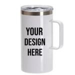 Custom 20oz Stainless Steel Mug with Handle & Slide Lid