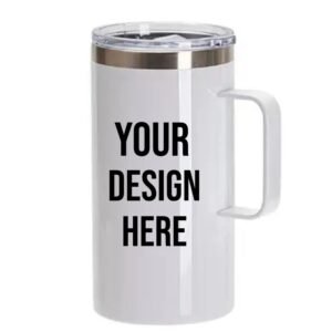 Custom 20oz Stainless Steel Mug with Handle & Slide Lid