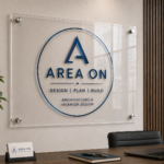 receptions acrylic sign with logo