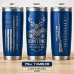 Solid pink and purple 20oz laser engraved vacation tumblers with custom logo design