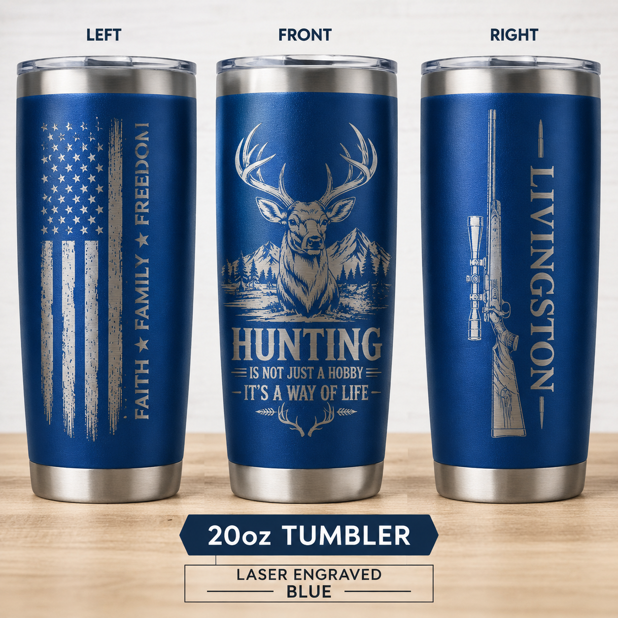 Solid pink and purple 20oz laser engraved vacation tumblers with custom logo design