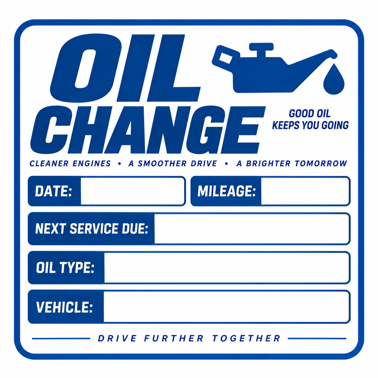 custom Oil change stickers