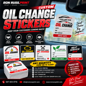 custom Oil change stickers