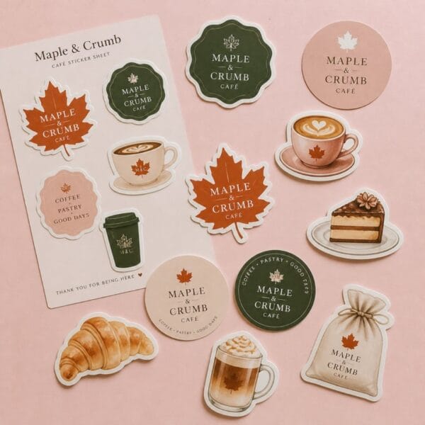 Custom die-cut stickers and a sticker sheet