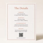 Wedding details enclosure card with QR code