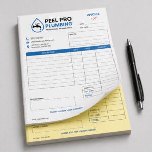 Custom 2-part NCR carbonless invoice forms