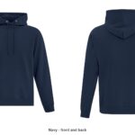Custom printed ATC F2500 hoodie, Navy · front and back, Ron Russ Print Brampton