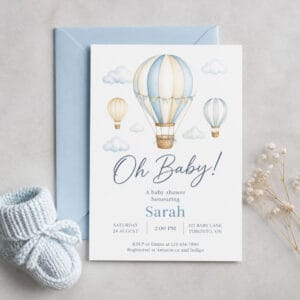 Baby shower invitations with envelope