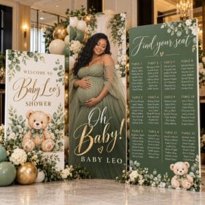 Custom baby shower 3-piece foam board seating chart display set โ Ron Russ Print Brampton
