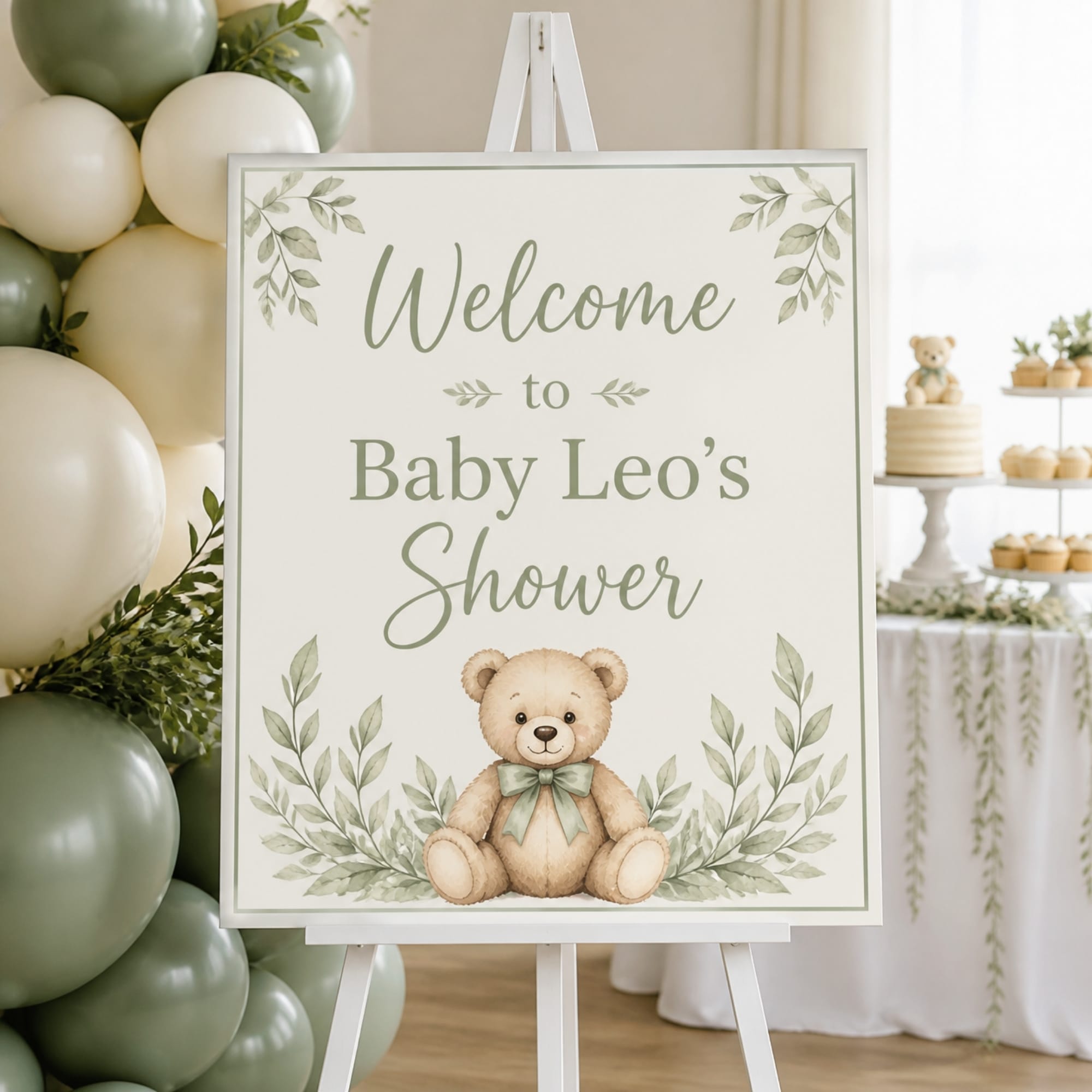 Baby shower welcome sign on easel – Ron Russ Print Brampton