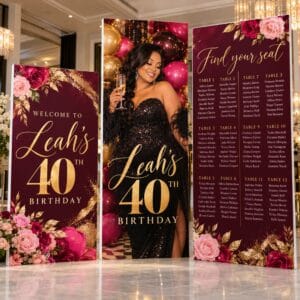 Custom birthday 3-piece foam board seating chart display set – Ron Russ Print Brampton