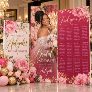 Custom bridal shower 3-piece foam board seating chart display set – Ron Russ Print Brampton