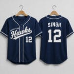 Custom printed team baseball jersey front and back