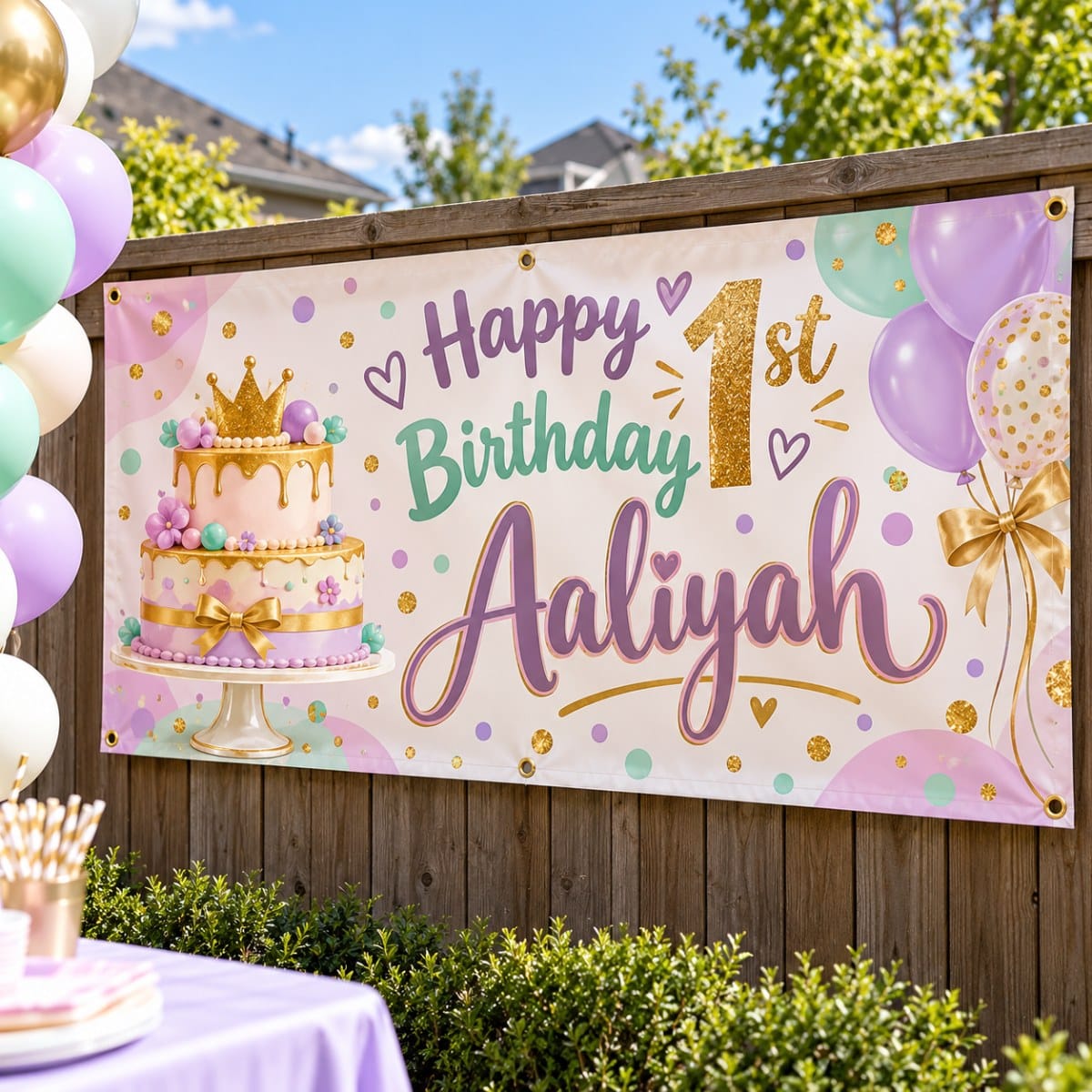 Custom happy birthday banner for a party