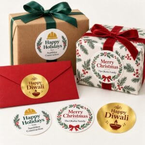 Custom Christmas & Holiday Stickers printed in Brampton by Ron Russ Print