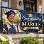 Custom graduation class of banner with photo