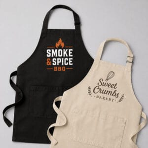 Custom printed logo aprons for restaurants and bakeries
