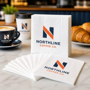 Custom printed logo napkins for business and events