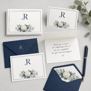 Custom monogram note cards with envelopes