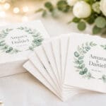 Custom printed wedding napkins with names and date
