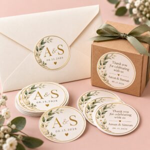 Custom Wedding Stickers printed in Brampton by Ron Russ Print