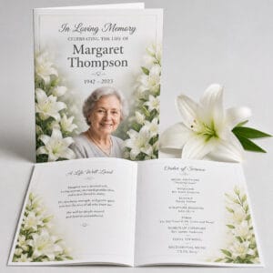 Printed funeral service programs
