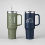 Laser engraved 40 oz tumblers with handle