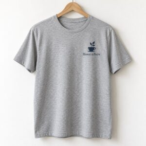 Premium soft ring spun t-shirt with an embroidered style left chest cafe logo