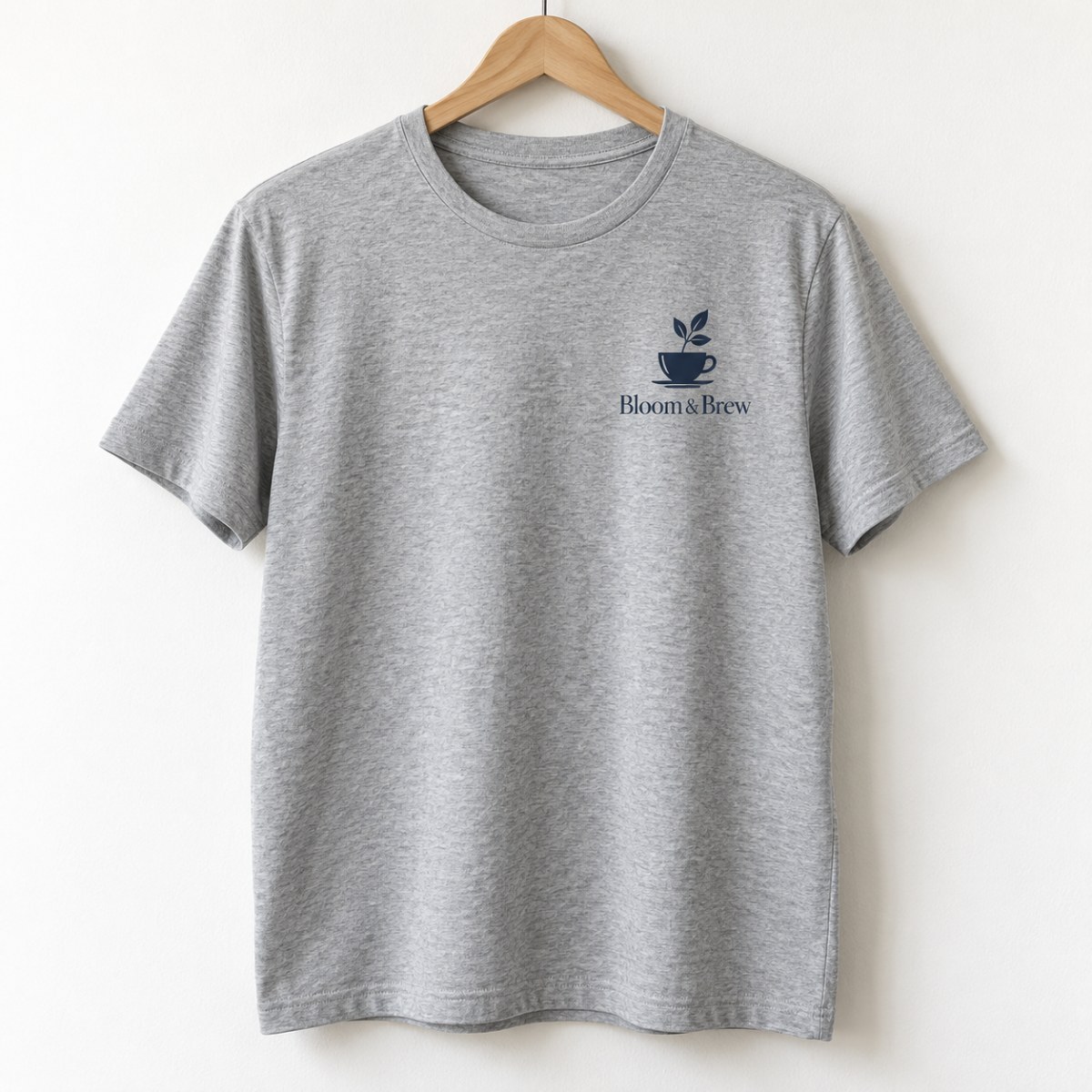Premium soft ring spun t-shirt with an embroidered style left chest cafe logo