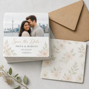 Custom photo save the date cards with envelope