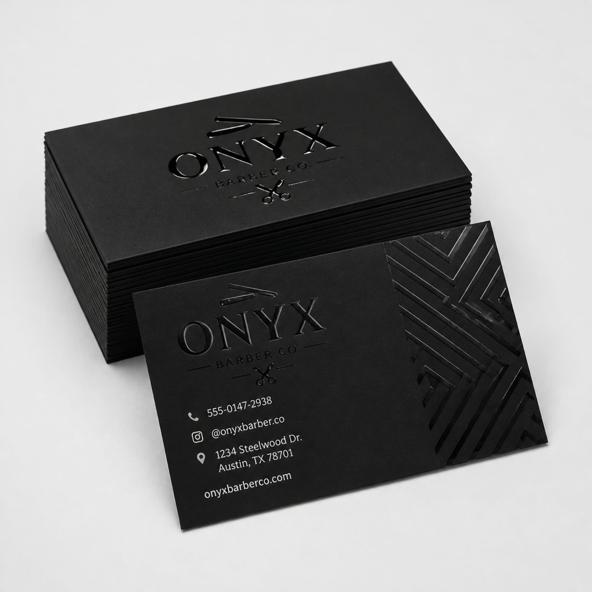 Spot UV business cards