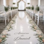 Printed vinyl wedding aisle floor runner