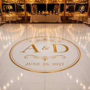 Custom monogram wedding dance floor decal
