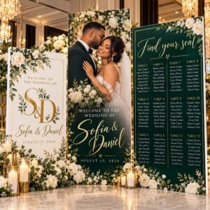 Custom wedding 3-piece foam board seating chart display set – Ron Russ Print Brampton
